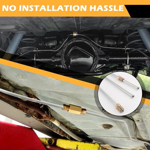 3PCS 3/16 Brake Line,16 Inch Steel Brake Line with Inverted Dual Connectors & 2 Brakes Lines Fittings,Essential Brakes Lines Repair Kit Car Accessories for Cars,Trucks,SUVs in Saudi Arabia