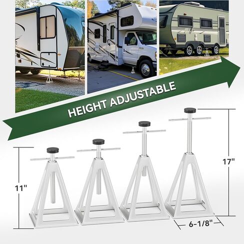 RVGUARD RV Stack Jacks 1 Pack, Aluminum Stabilizer Jacks for RV Trailer Camper, Single Support Up to 6000 Lbs, Adjustable from 11" to 17" in Kuwait
