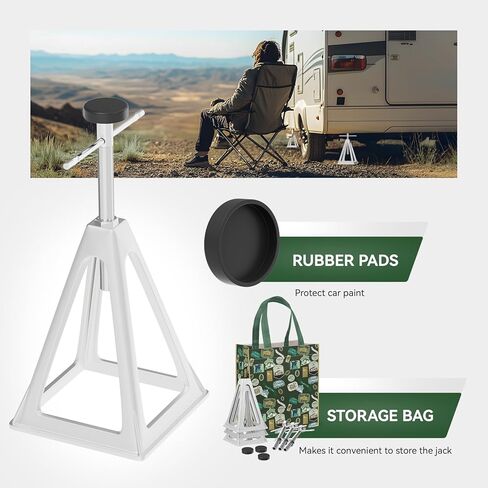 RVGUARD RV Stack Jacks 1 Pack, Aluminum Stabilizer Jacks for RV Trailer Camper, Single Support Up to 6000 Lbs, Adjustable from 11" to 17" in Kuwait