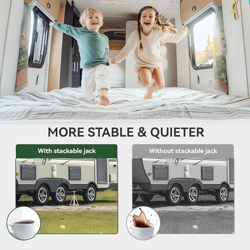 RVGUARD RV Stack Jacks 1 Pack, Aluminum Stabilizer Jacks for RV Trailer Camper, Single Support Up to 6000 Lbs, Adjustable from 11" to 17" in Kuwait