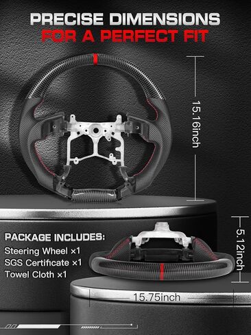 Carbon Fiber Steering Wheel With Black Perforated Grip, for Toyota Tacoma 2010–2023, for 4Runner 2010–2024, for Tundra 2014–2021, for Prado LC150 2010–2017 in Saudi Arabia