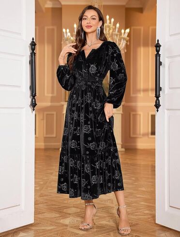 ZAFUL Womens Velvet Dresses Long Sleeve Cocktail Party Wedding Guest Dress in Saudi Arabia