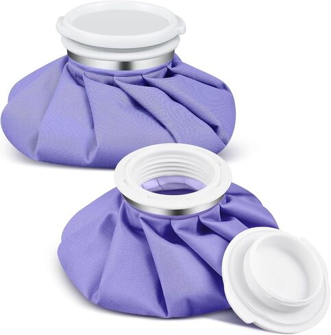 Honoson 2 Pack Ice Bags for Injuries Reusable, Cold and Hot Use Hot Water Bag, Durable and Reliable Ice Packs for Muscle Aches, Wisdom Teeth, Breastfeeding, Tired Eyes, 5.5 Inches(Purple) in Saudi Arabia