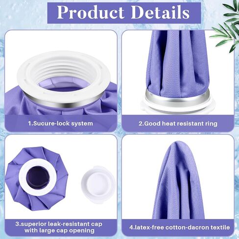Honoson 2 Pack Ice Bags for Injuries Reusable, Cold and Hot Use Hot Water Bag, Durable and Reliable Ice Packs for Muscle Aches, Wisdom Teeth, Breastfeeding, Tired Eyes, 5.5 Inches(Purple) in Saudi Arabia