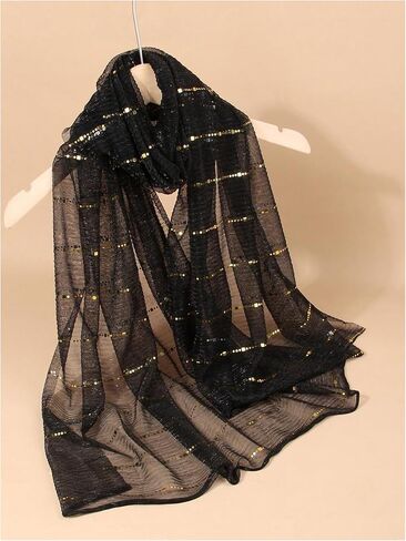 MakeMeChic Women's Sequin Sparkly Scarves Lightweight Wrap Scarfs for Evening Dresses in Saudi Arabia