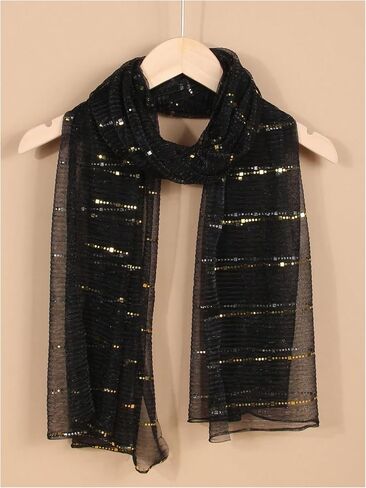 MakeMeChic Women's Sequin Sparkly Scarves Lightweight Wrap Scarfs for Evening Dresses in Saudi Arabia