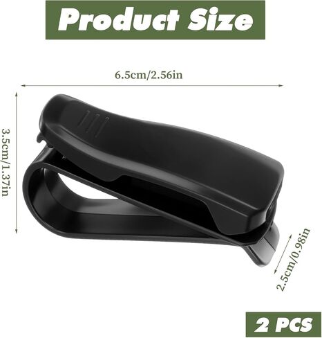 2Pcs Car Sunglass Holder Clip, Sunglass Holder for Car Visor Clip, One Handed Operation Eyeglass Hanger Clips Accessories for Holding Glasses in Saudi Arabia