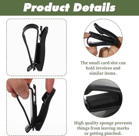 2Pcs Car Sunglass Holder Clip, Sunglass Holder for Car Visor Clip, One Handed Operation Eyeglass Hanger Clips Accessories for Holding Glasses in Saudi Arabia
