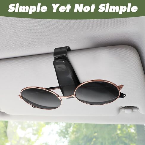 2Pcs Car Sunglass Holder Clip, Sunglass Holder for Car Visor Clip, One Handed Operation Eyeglass Hanger Clips Accessories for Holding Glasses in Saudi Arabia
