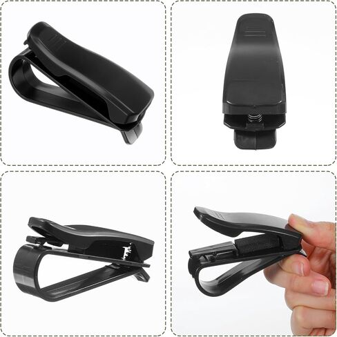 2Pcs Car Sunglass Holder Clip, Sunglass Holder for Car Visor Clip, One Handed Operation Eyeglass Hanger Clips Accessories for Holding Glasses in Saudi Arabia