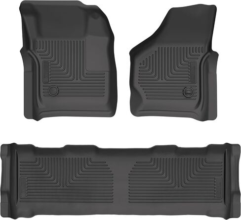 Husky Liners Weatherbeater Floor Mats | Fits 1999-2007 Ford F-250 & 350 Super Duty, Crew CAB ONLY | Front & 2nd Row, 3-pc Black - 93631 in Saudi Arabia
