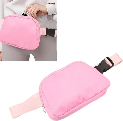 Nylon Fanny Pack Zipper Pockets Adjustable Belt Fashion Waist Pouch for Woman Adult (Red) in Saudi Arabia