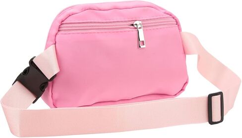 Nylon Fanny Pack Zipper Pockets Adjustable Belt Fashion Waist Pouch for Woman Adult (Red) in Saudi Arabia