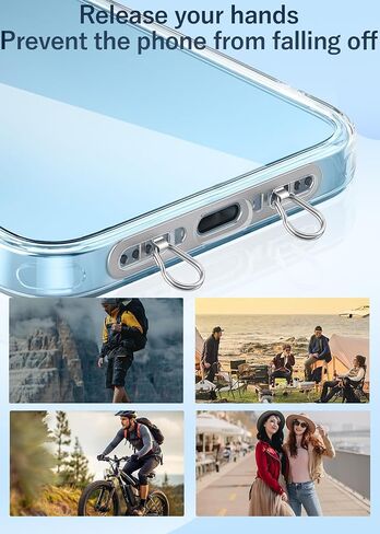 ZXZone iPhone Hang 2 Way Metal Phone Tether Tab, Upgraded Double Buckle Hole Ring Cell Phone Lanyard Patch, Phone Strap Replacement Part for iPhone Cases (Silvery-TQ) in Kuwait