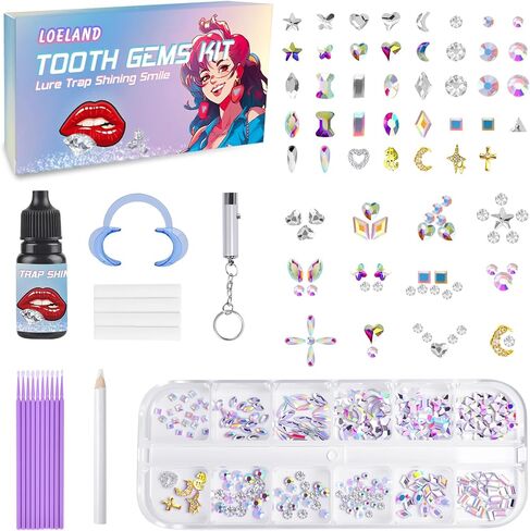 Tooth Gem Kit, DIY Crystals Jewelry Kit Teeth Gems Kit, Professional Fashionable Tooth Gems Kit for Teeth, Teeth Jewelry Starter kit in Saudi Arabia