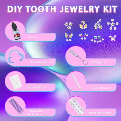 Tooth Gem Kit, DIY Crystals Jewelry Kit Teeth Gems Kit, Professional Fashionable Tooth Gems Kit for Teeth, Teeth Jewelry Starter kit in Saudi Arabia