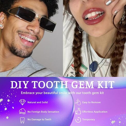 Tooth Gem Kit, DIY Crystals Jewelry Kit Teeth Gems Kit, Professional Fashionable Tooth Gems Kit for Teeth, Teeth Jewelry Starter kit in Saudi Arabia