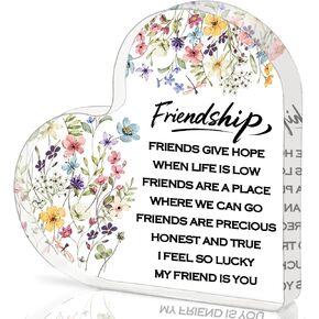 Friendship Gifts for Women, 0.5 Thickness Acrylic Heart Plaque - Best Friend Birthday Gift for Her, Sister Work Bestie Gifts, Thanksgiving & Cheer Up Decorative Sign Keepsake in Saudi Arabia