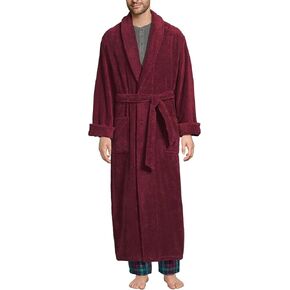 Lands' End Mens Full Length Terry Robe Rich Burgundy Regular X-Large in Kuwait