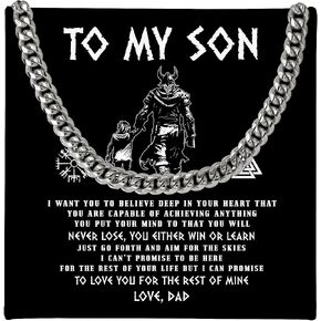 To My Son – Inspirational Cuban Necklace Gift from Mom and Dad, Symbol of Love, Faith, and Guidance, Meaningful Birthday, Graduation, or Christmas for Son, Christian Jewelry Keepsake for Him in Saudi Arabia