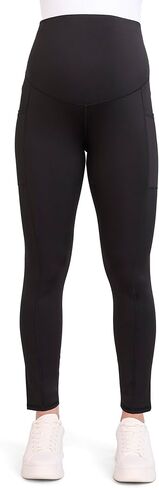 Motherhood Maternity Women's Over The Belly Workout Activewear Pregnancy Leggings with Pockets in Saudi Arabia