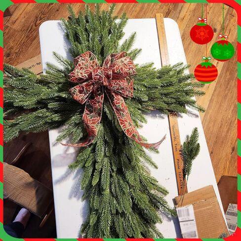 30PCS Christmas Pine Needles Green Artificial Pine Branches Fake Greenery Pine Picks for Christmas Crafts Garland Wreath Twigs Stems Tree Decorations in Kuwait