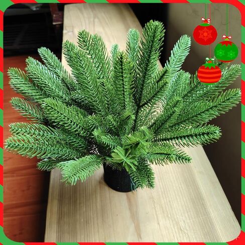30PCS Christmas Pine Needles Green Artificial Pine Branches Fake Greenery Pine Picks for Christmas Crafts Garland Wreath Twigs Stems Tree Decorations in Kuwait