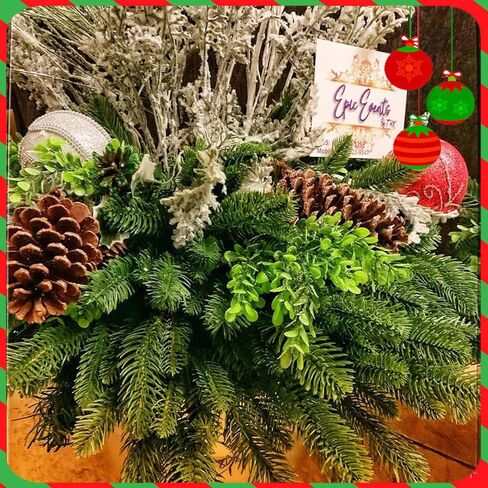 30PCS Christmas Pine Needles Green Artificial Pine Branches Fake Greenery Pine Picks for Christmas Crafts Garland Wreath Twigs Stems Tree Decorations in Kuwait
