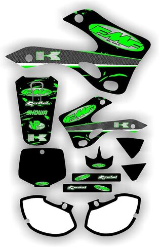 مجموعة رسومات عادم FMF تناسب 99-02 Kawasaki Kx125 Kx250 ملصق لاصق Kx 125 250 in Saudi Arabia