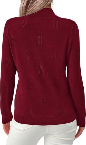 PRETTYGARDEN Womens Sweaters Quarter Zip Knit Long Sleeve Business Casual Pullover Tops 2025 Fall Fashion Work Outfits in Saudi Arabia