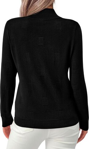 PRETTYGARDEN Womens Sweaters Quarter Zip Knit Long Sleeve Business Casual Pullover Tops 2025 Fall Fashion Work Outfits in Saudi Arabia