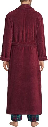 Lands' End Mens Full Length Terry Robe Rich Burgundy Regular X-Large in Kuwait