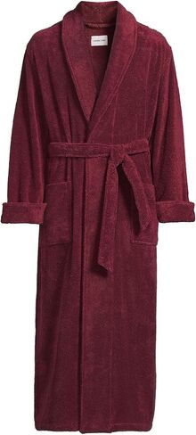 Lands' End Mens Full Length Terry Robe Rich Burgundy Regular X-Large in Kuwait