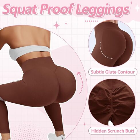 Scrunch Butt Lifting Leggings for Women Seamless Workout Leggings Mid Low Waist Impact Gym Yoga Pants Tummy Control in Kuwait