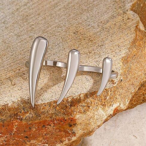 Simple Chunky Gold Open Finger Rings for Women, Statement Silver Minimalist Smooth Water Drop Ring Non Tarnish Punk Charm Party Holiday Jewelry Gifts in Saudi Arabia