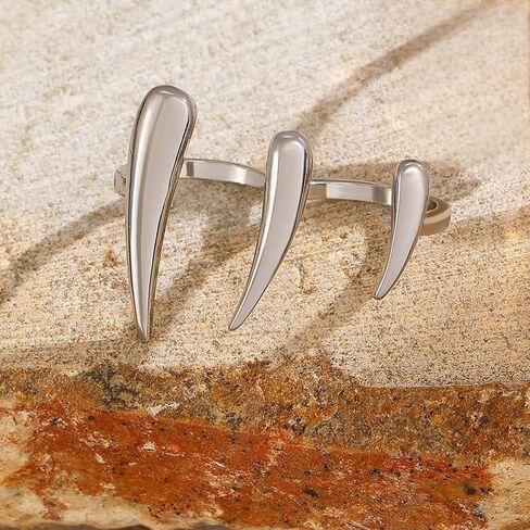 Simple Chunky Gold Open Finger Rings for Women, Statement Silver Minimalist Smooth Water Drop Ring Non Tarnish Punk Charm Party Holiday Jewelry Gifts in Saudi Arabia