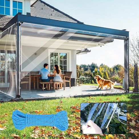 Clear Tarp 3x6ft Clear Tarps Heavy Duty Water Resistant,14Mil Thickened Transparent Tear Resistant PVC Vinyl Tarpaulin Enclosurewith Grommets and Reinforced Edges for Patio,Porch and Outdoor in Saudi Arabia