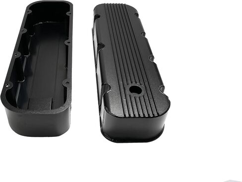 Aluminum Finned Fabricated Valve Cover for Big Block Chevy BBC 396 454 w/Breather Hole (Black) in Saudi Arabia