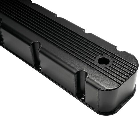 Aluminum Finned Fabricated Valve Cover for Big Block Chevy BBC 396 454 w/Breather Hole (Black) in Saudi Arabia