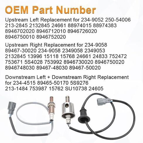 المنبع المنبع نسبة الهواء إلى الوقود الأكسجين O2 الاستشعار متوافق مع لكزس LS460 2007 2008 4.6L V8 لكزس LS460 2009 4.6L V8 RWD استبدال مستشعر الأكسجين ل234-9052 234-9058 234-4515 in Saudi Arabia
