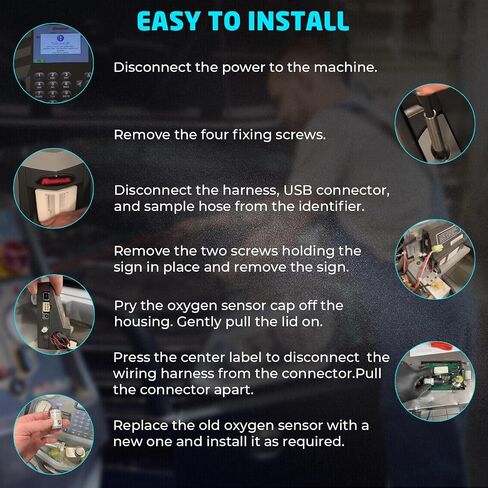 مستشعر الأكسجين البديل 16916 - يناسب آلات R-1234yf ومعرفات التبريد 16990/16995 لـ AC1234-4/AC1234-4SL/AC1234-4-230/AC1234-6/AC1234-9 in Saudi Arabia