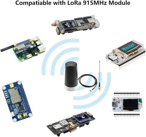 Meshtastic High Gain 915MHz LoRa Whip Antenna, 17cm 10dBi Long Range SMA Male Omni Antenna for ESP32 LoRa V3 RAK Development Board 915MHz LoRa Module with 15cm IPEX Extension Cable (2 Sets), Slinkdsco in Kuwait