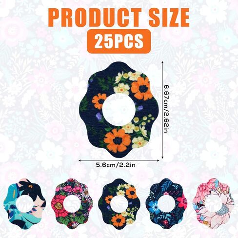 25pcs Waterproof Adhesive Patches for Libre 3 Sensor, Sweatproof CGM Monitor Sticker Covers Breathable Secure Sensor Covers for Libre 3 Accessories (Flower Designs) in Saudi Arabia