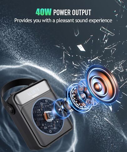 SHIDU Voice Amplifier Wireless Microphone, 25W Portable Speaker with Handheld Mic for teachers, 2 IN 1 Bluetooth Speaker & Voice Amplifier, Portable Voice Amplifier with AUX/USB/SD for Classroom,Party in Saudi Arabia