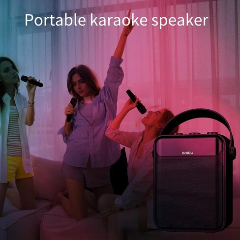 SHIDU Voice Amplifier Wireless Microphone, 25W Portable Speaker with Handheld Mic for teachers, 2 IN 1 Bluetooth Speaker & Voice Amplifier, Portable Voice Amplifier with AUX/USB/SD for Classroom,Party in Saudi Arabia