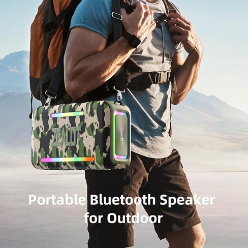 ZEALOT 120W Bluetooth Speaker, Wireless Speakers with Subwoofer, IPX6 Waterproof Loud Bluetooth Speaker with LED Light, 40H Playtime, Custom EQ, Portable TWS Pairing Speaker for Outdoor, Party in Kuwait