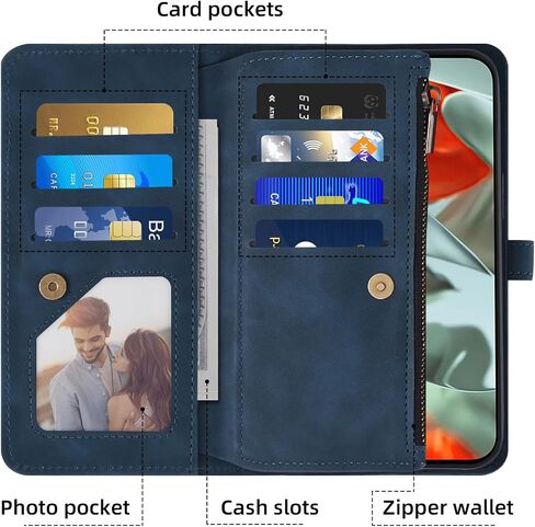 Asuwish Phone Case for Google Pixel 9 Pro XL Wallet Cover with Screen Protector Crossbody Wrist Strap Leather Flip Pattern Zipper Credit Card Holder Stand Cell Pixel9 9Pro 9ProXL Nine Women Men Red in Saudi Arabia