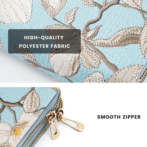 Women's Flower Wallets Lady Long Purse Clutch with Wristlet with Zipper Pocket in Saudi Arabia