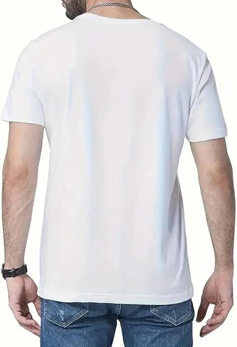 Mens T Shirt - Short Sleeve Crew Neck Soft Fitted Tees Quick Dry Classic White Tshirts in Saudi Arabia