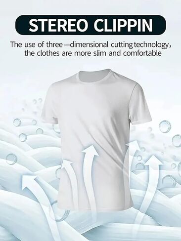 Mens T Shirt - Short Sleeve Crew Neck Soft Fitted Tees Quick Dry Classic White Tshirts in Saudi Arabia